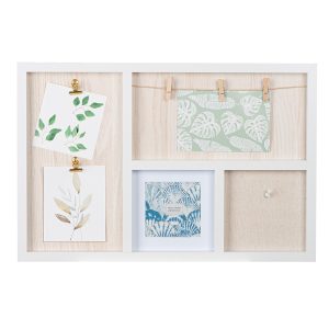 Photo Θήκη Rectangular “Imago” Acrilic Mdf Ecru Λευκό PU 48x3x32cm