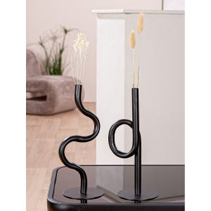 Διακοσμητικό Βάζο “Curve” Μέταλλο Μαύρο PU Pcs. Assorted 11x10x26.5cm