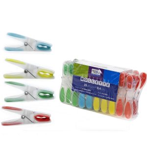 Μανταλάκια Πολύχρωμα Πλαστικό/Μέταλλο 8.4cm 20Τμχ Σε 6 Χρώματα