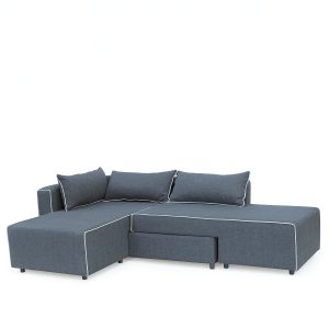 Καναπές Γωνιακός ArteLibre Αναστρέψιμη Γωνία THIAGO Γκρι/Λευκό 101x250x97cm