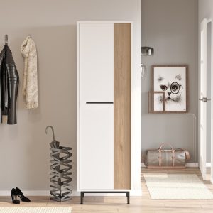 Παπουτσοθήκη ArteLibre INVERCLYDE Λευκό/Φυσικό Μοριοσανίδα/Μελαμίνη 57.2×35.5×173.6cm