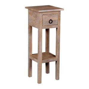 CLASSIC Stand – Τραπεζάκι Βοηθητικό Η.65cm, 1 Συρτάρι, Ξύλο Ακακία Φυσικό