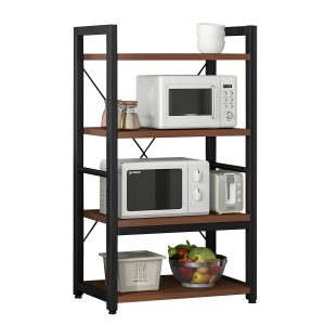 Ραφιέρα Κουζίνας ArteLibre WOLVERINE Καφέ Σκούρο/Μαύρο MDF/Μέταλλο 60x36x117cm