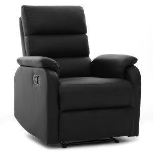 Πολυθρόνα Ανακλινόμενη ArteLibre TALITHA Μαύρο PU 79x97x101cm