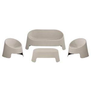 COLT Set Κήπου Καθιστικό: Τραπεζάκι + Καναπέ 2θέσιο + 2 Καρέκλες, PP-UV Γκρι