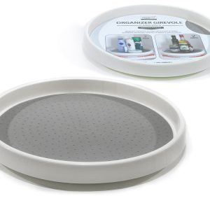 Βάση Οργάνωσης Αντικειμένων Στρογγυλή Με Αντιολισθητική Επιφάνεια Λευκό Πλαστικό Φ30.5cm