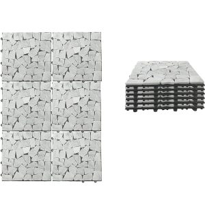 Σετ Πλακίδια Πέτρα Λευκό 30.5×30.5x2cm 6Τμχ