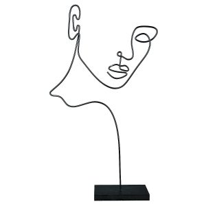 Διακοσμητικό ArteLibre Πρόσωπο Μαύρο Μέταλλο 8×22.5×40.5cm