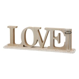 Lettering “Love” Ξύλο Ecru PU 4 41×7.5×12.5cm