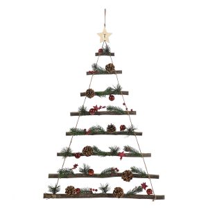 Χριστουγεννιάτικο Κρεμαστό Διακοσμητικό Με Κόκκινες Μπάλες 80cm