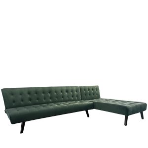 Καναπές Κρεβάτι Γωνιακός ArteLibre MAGUS Πράσινο Ύφασμα 254×77/163x74cm