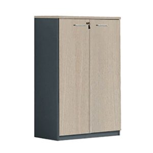 PROGRESS Ντουλάπι Γραφείου Δίφυλλο, 3 Ράφια, Απόχρωση Elm – Sky Grey