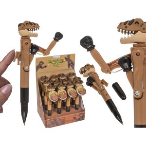 Στυλό Δεινόσαυρος Μποξέρ Με Μηχανισμό Καφέ Πλαστικό 19cm Σε 2 Σχέδια