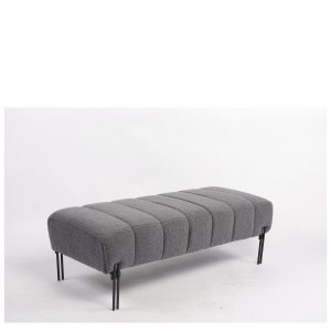 Παγκάκι Ottoman ArteLibre KUBO Γκρι Ύφασμα Teddy/Μέταλλο 40×116.5x50cm