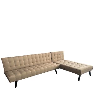 Καναπές Κρεβάτι Γωνιακός ArteLibre MAGUS Καφέ Ύφασμα 254×77/163x74cm