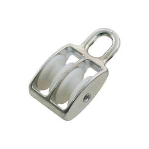 Σταθερή Διπλή Τροχαλία Με Μάτι 40mm 8mm Καλώδιο