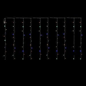 80 LED Κουρτίνα Εξωτερικού Χώρου Πολύχρωμο Φως Διάφανο Καλώδιο 2x1m