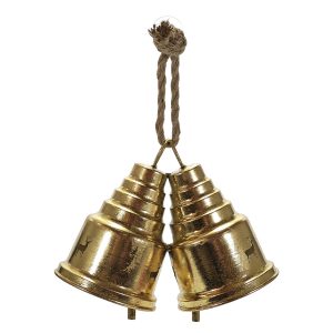 Χριστουγεννιάτικο Κρεμαστό Διακοσμητικό 2 Καμπάνες Χρυσό 22cm