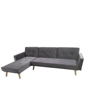 Καναπές Κρεβάτι Γωνιακός ArteLibre EMILIA Γκρι Ύφασμα 267x153x85cm