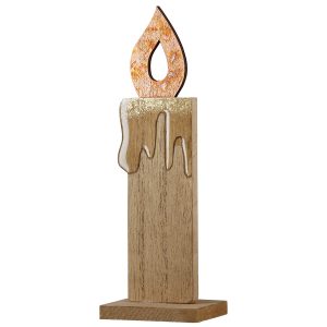 Ανάγλυφο Σταντ Κερί ‘Otonal’ MDF Εκρού/Πορτοκαλί 5x7x20.5cm