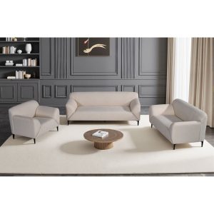 VICTORIA Set Σαλόνι-Καθιστικό Πολυθρόνα-2Θέσιος-3Θέσιος, Ύφασμα Μπεζ