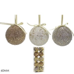 Χριστουγεννιάτικη Μπάλα Rose Gold 60mm Σετ 10Τμχ