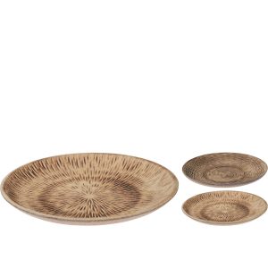 Πιάτο ArteLibre Καφέ Ξύλο 29.5×29.5x3cm Σε 2 Σχέδια