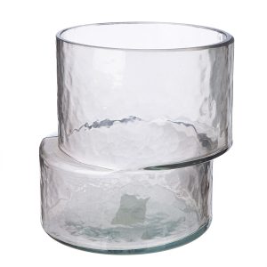 Βάζο ‘Levels’ Γυαλί Γκρι 14.5×16.5×16.5cm