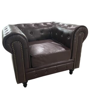 Πολυθρόνα ArteLibre AVERY Σκούρο Καφέ PU 100x90x73cm