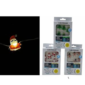 25 MicroLED Εσωτ. Χώρου Θερμό Λευκό Φως Διάφανο Καλώδιο Μπαταρίας 1m