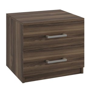 LIFE-W Κομοδίνο με 2 Συρτάρια, Απόχρωση Καρυδί