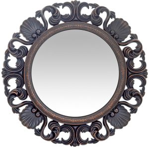 Καθρέπτης Τοίχου ArteLibre Μαύρο Πλαστικό Φ56×4.8cm