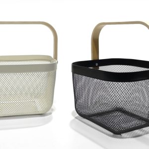 Καλάθι Αντικειμένων Με Χερούλι 25x25x17cm Σε 2 Χρώματα
