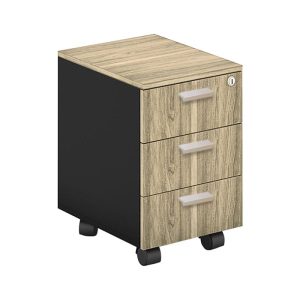 PROJECT Συρταριέρα Τροχήλατη Γραφείου, 3 Συρτάρια, Απόχρωση Sonoma – Γκρι