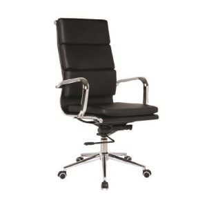BF4800 Πολυθρόνα Διευθυντή Μέταλλο Χρώμιο – PU Μαύρο