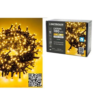 180 LED Εσωτ. & Εξωτ. Χώρου Με 8 Προγράμματα Και Μετασχηματιστή Χρυσό Φως Πράσινο Καλώδιο Μη Επεκτεινόμενο IP44 31V 9.2m