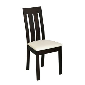 REGO Καρέκλα Οξιά Σκούρο Καρυδί, PVC Εκρού