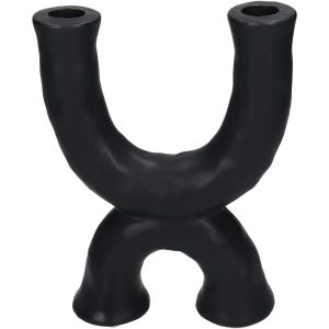 Κηροπήγιο ArteLibre Μαύρο Κεραμικό 16.5×5.5×21.5cm