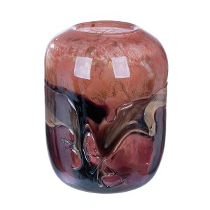 Glasart Βάζο “Apart” Γυάλινο Orange Rose PU H. 27 cm D. 20 cm
