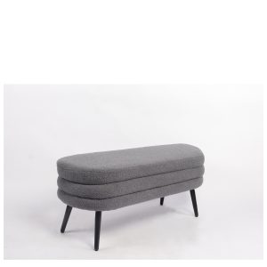 Παγκάκι Ottoman ArteLibre TONDO Γκρι Ύφασμα Teddy/Μέταλλο 42x112x44cm
