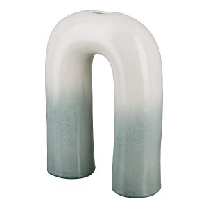 Βάζο ArteLibre Μπεζ/Τιρκουάζ Κεραμικό 6.5×17.5x24cm