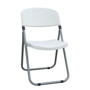 FOSTER Καρέκλα BLOW Πτυσσόμενη, Μέταλλο Βαφή Γκρι, PP Άσπρο