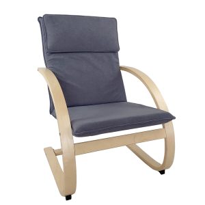 Πολυθρόνα ArteLibre VESNA Γκρι/Φυσικό Ύφασμα/Ξύλο 67x78x92cm