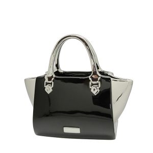 Βάζο Handbag “Milan” Κεραμικό Μαύρο PU 28x13x25cm