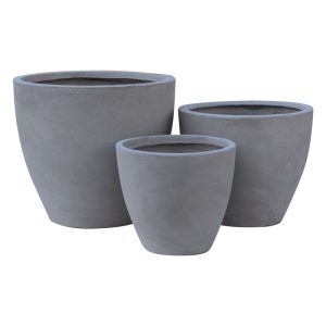 FLOWER POT-3 Set 3 τεμαχίων Cement Grey