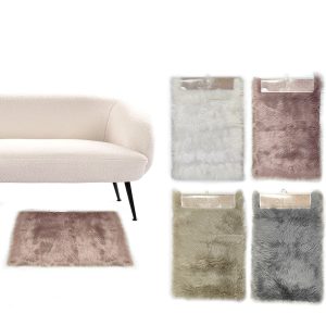 Χαλί συνθετικό γούνα λευκό/ροζ/μπεζ/γκρι 100% πολυεστέρας 50x80cm Σε 4 Χρώματα