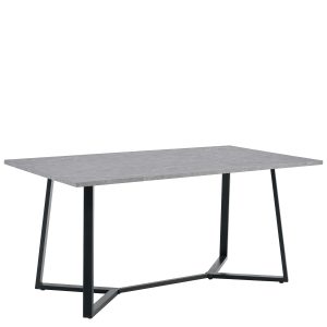 Τραπέζι Τραπεζαρίας ArteLibre DUNSMERE Γκρι Μάρμαρο/Μαύρο Μέταλλο/Μοριοσανίδα 160x90x75cm