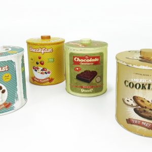 Κουτί Μέταλλο Φ16x20cm Σε 4 Σχέδια