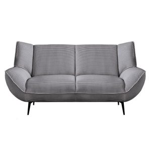 EMERALD Καναπές 2-θέσιος Σαλονιού – Καθιστικού, Ύφασμα Κοτλέ Γκρι