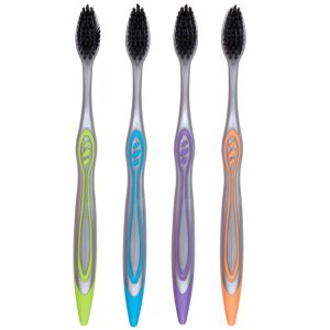 Οδοντόβουρτσα Μαλακή Μαύρη/Πολύχρωμη 4Τμχ